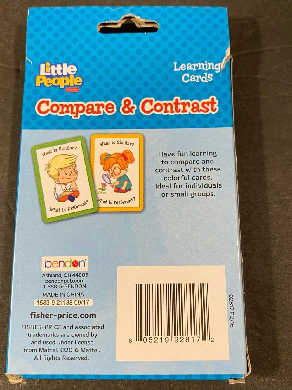 Fisher-Price Little People Paperback Book & Learning Cards Bundle - Vintage